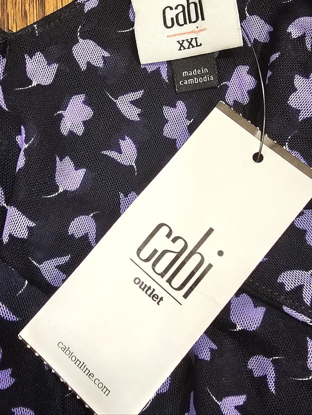 CAbi Navy with Lavender Micro-Print Swim Cover Dress